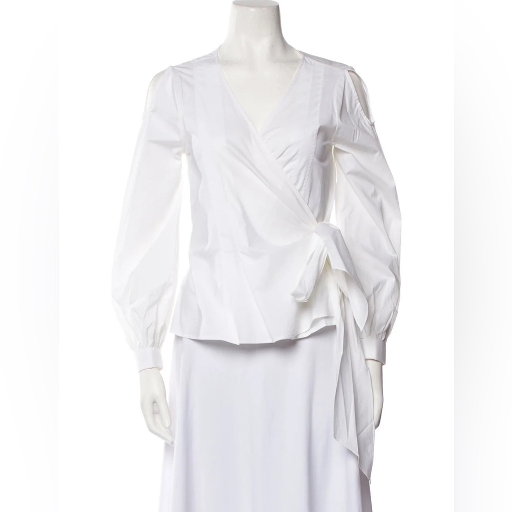 Anne Fontaine Long Sleeve Wrap Blouse - Picture 2 of 4